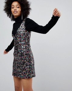 Платье мини с отделкой пайетками New Look - Мульти