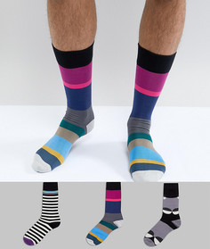 Подарочный набор из 3 пар носков в полоску/горошек Paul Smith - Мульти