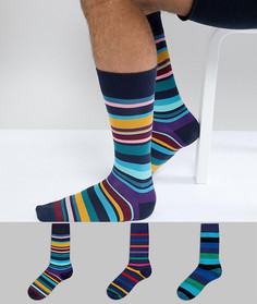 Подарочный набор из 3 пар носков в полоску Paul Smith - Мульти
