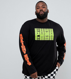 Черный лонгслив с принтом Puma PLUS эксклюзивно для ASOS - Черный