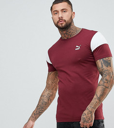 Бордовая обтягивающая футболка со вставками Puma эксклюзивно для ASOS - Красный