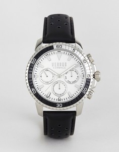 Часы с черным кожаным ремешком Versus Versace S3001 Aberdeen - Черный