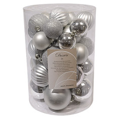 Украшение Kaemingk Набор шаров Новогодняя коллекция 34шт Silver 023151