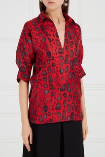 Красная блузка из шелка Adolfo Dominguez