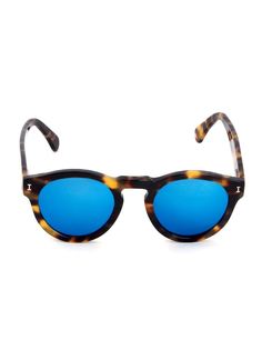 ILLESTEVA LEONARDI1048C11 Tartaruga lente azul espelhada ??? Acetate Illesteva
