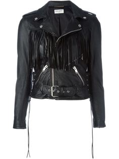 байкерская куртка с бахромой Saint Laurent