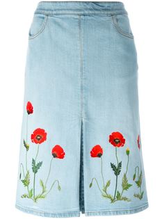 джинсовая юбка с вышивкой  Stella McCartney