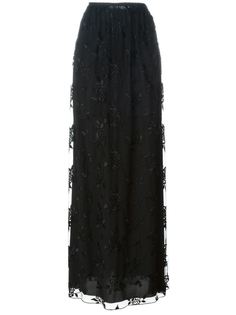 длинная юбка с вышивкой роз Blumarine