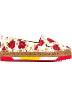 эспадрильи с цветочным принтом   Dolce & Gabbana