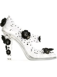 туфли с цветочной аппликацией  Dolce & Gabbana