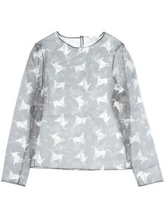 прозрачный топ с принтом ослов JW Anderson
