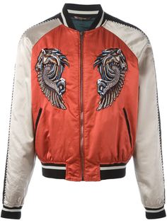 куртка-бомбер с вышивкой Pegasus Roberto Cavalli