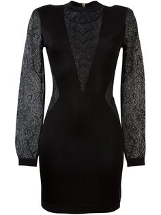 платье с кружевными вставками Balmain
