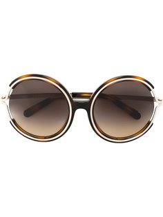 объемные солнцезащитные очки в круглой оправе Chloé Eyewear