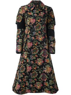 двубортное пальто с цветочным рисунком Comme Des Garçons