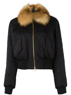 куртка-бомбер с воротником из лисьего меха Lanvin