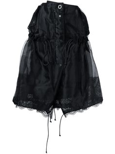 юбка со сборками и кружевной панелью Sacai