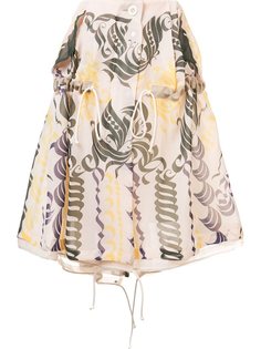 юбка с каллиграфическим принтом Sacai