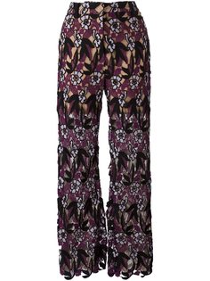 брюки с цветочным принтом   Self-Portrait