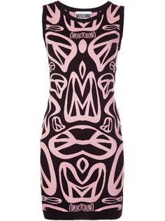 трикотажное платье с пацифистским знаком Moschino
