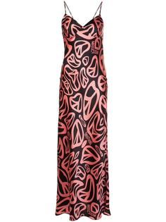 длинное платье с принтом пацифика Moschino