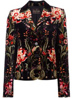 бархатный пиджак с цветочным узором Roberto Cavalli