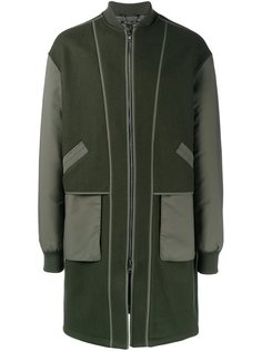 пальто на молнии с контрастными рукавами Helmut Lang