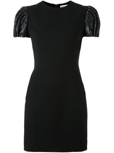 мини-платье с короткими пышными рукавами Saint Laurent