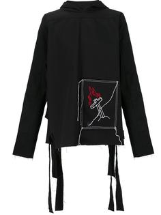 толстовка с горящим крестом Black Fist