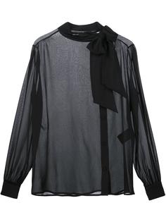 прозрачная блузка с завязкой на бант Saint Laurent