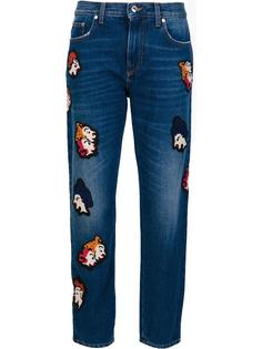 укороченные джинсы  с заплатками MSGM