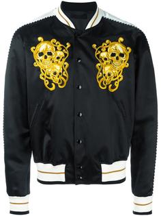 куртка бомбер с вышивкой черепов Alexander McQueen