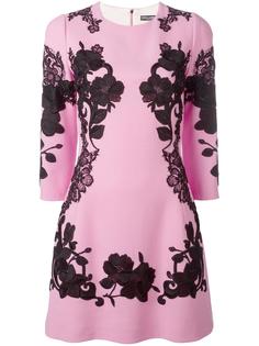 платье с вышивкой роз Dolce & Gabbana