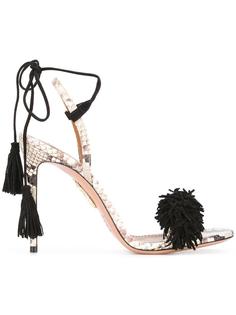 босоножки на шпильке с выделкой под змею Aquazzura