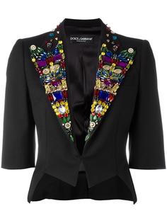 блейзер с декорированными лацканами Dolce & Gabbana