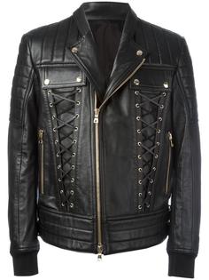 байкерская куртка на шнуровке  Balmain