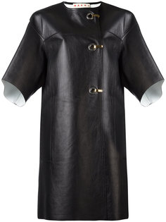 кожаное пальто с застежкой на крючки Marni