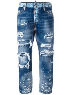 джинсы бойфренды с рваными деталями Dsquared2