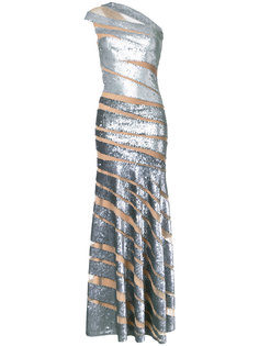длинное платье на одно плечо Jean Fares Couture
