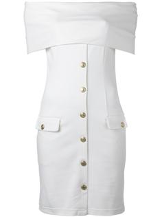 платье с открытыми плечами на кнопках Pierre Balmain