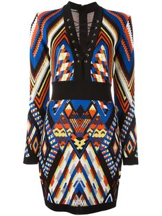 платье с узором Balmain