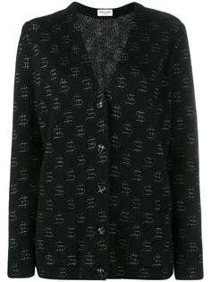 кардиган с вышитыми значками доллара Saint Laurent