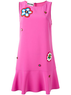 платье с цветочной аппликацией Moschino