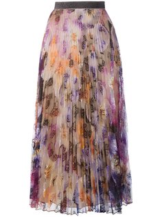плиссированная кружевная юбка с цветочным принтом Christopher Kane