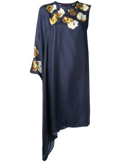 асимметричное платье с цветочным принтом Martin Grant