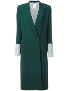 двубортное пальто с контрастными манжетами Each X Other