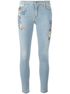 джинсы скинни с цветочными нашивками Ermanno Scervino