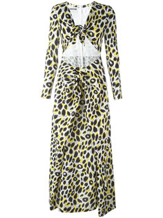 платье макси с леопардовым узором Moschino