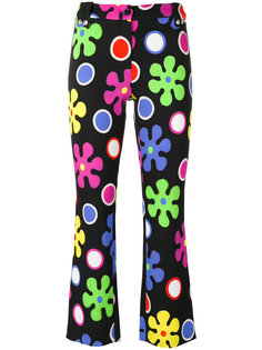 укороченные брюки с цветочным принтом Moschino