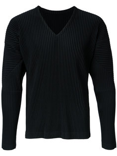 плиссированная кофта с V-образным вырезом Homme Plissé Issey Miyake